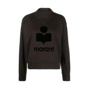 Isabel Marant Étoile Färgad Svart Moby Logo Sweatshirt Brown, Dam