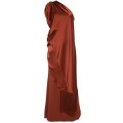 Taller Marmo Brun Crepe One-Shoulder Klänning med Fransar Brown, Dam