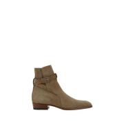 Saint Laurent Texanska Mocka Ankelboots med Dragkedja Brown, Herr