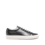 Common Projects Svarta Läder Snörskor Black, Dam