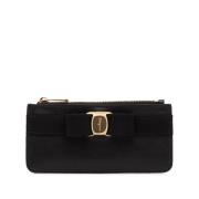 Salvatore Ferragamo Svart läder Vara rosett kortfack Black, Dam