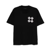 Amiri Svart Logo Print Crew Neck T-shirt Black, Herr