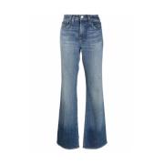 Nili Lotan Blå Flared Denim Jeans Blue, Dam