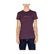 Emporio Armani Bomull Herr T-shirt Höst/Vinter Kollektion Purple, Herr