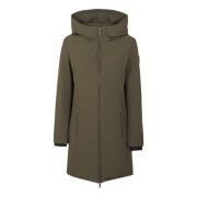 Woolrich Svart dunparkas med huva Green, Dam