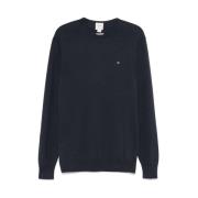 Calvin Klein Navy Blue Crew Neck Sweater Blue, Herr