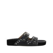 Isabel Marant Svarta Spänne Stängning Stud Skor Black, Dam