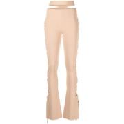 Andrea Adamo Flared Byxor med Urklipp Beige, Dam