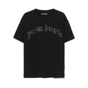 Palm Angels Svart Crew Neck Kortärmad T-shirt Black, Herr