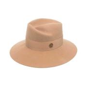 Maison Michel Kamelbrun ullfilt bandhatt Beige, Dam