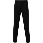 Incotex Svarta Ullblandade Slim Fit Byxor Black, Herr