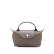 Longchamp Jordbrun läderklaffväska Brown, Dam