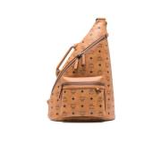 MCM Brun Cognac Crossbody Väska med Handtag Brown, Herr