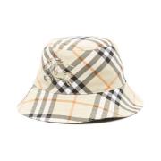 Burberry Vintage Check Mönster Riddare Hat Beige, Dam