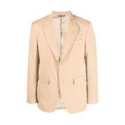 Reveres 1949 Beige Button-Up Blazer med Notched Lapels Beige, Herr