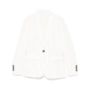 Brunello Cucinelli Vit Knäppt Jacka med Fickor och Ventilation White, ...