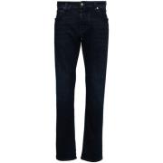 Jacob Cohën Indigo Blå Denim Straight Leg Jeans Blue, Herr