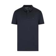 Emporio Armani Navy Blue Jersey Polo Shirt Blue, Herr