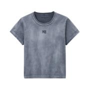 T by Alexander Wang Grå Logo Print Crew Neck T-shirt Gray, Dam