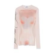 Jean Paul Gaultier Blush Pink Crew Neck Sweater Multicolor, Dam