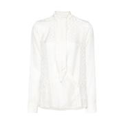 Etro Vit Silke Wrap Blus med Båge White, Dam