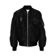 Sacai Svart Logopatch Bomberjacka Black, Herr