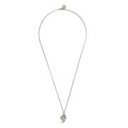 Palm Angels Elegant Logo Charm Cuban-Link Halsband Gray, Herr