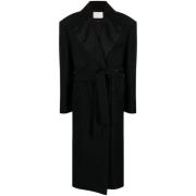 Calcaterra Belted Coats Black, Dam