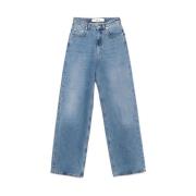 Séfr Blå Denim Wide Leg Jeans Blue, Dam