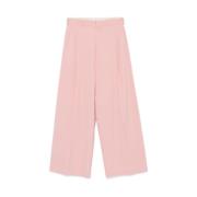 Dries Van Noten Blush Pink Ull Wide Leg Byxor Pink, Herr