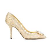 Dolce & Gabbana Guld Bellucci Pumps Rainbow Lace Kollektion Yellow, Da...