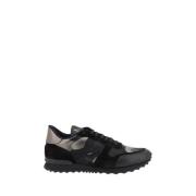 Valentino Garavani Camouflage Läder Sneakers med Räfflad Sula Black, H...