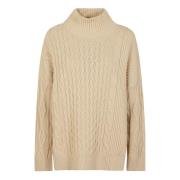 Max Mara Weekend Sandig ulltröja med hög hals Beige, Dam