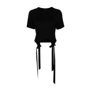 Simone Rocha Svart Bågdetalj Crew Neck T-shirt Black, Dam