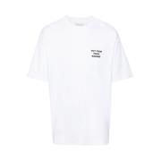 Drole de Monsieur Slogan Print Crew Neck T-shirt White, Herr