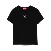 Diesel Svart Oval D Logo Crew Neck Black, Dam