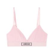 Versace Rosa Triangel Logo Patch V-ringad Underkläder Pink, Dam