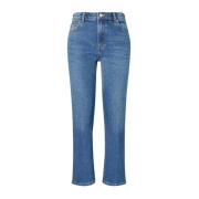 Tory Burch Mörkblå Flare Jeans Blue, Dam