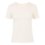 Nina Ricci T-Shirt MED Plunging Draperad White, Dam