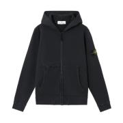 Stone Island Diagonal Fleece 'Old' Effect i Svart Black, Herr