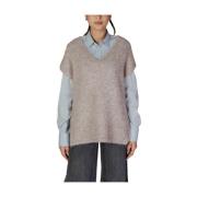 VERO MODA Beige Återvunnen Polyester Tröja Höst/Vinter Beige, Dam