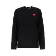 Comme des Garçons Röd Emblemstickad T-shirt Black, Herr