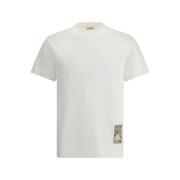 Burberry Logotyp T-shirt med ribbad halsringning White, Herr