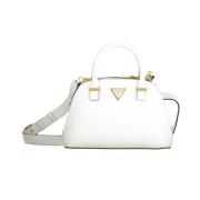 Guess Vit Polyeten Handväska med Lossie Bag Stil White, Dam