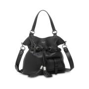 Lancel 1Er Flirt Svart Läder Bucket Väska Black, Dam