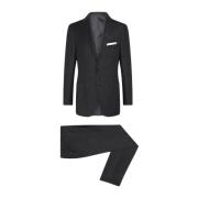 Kiton Pinstripe Ullkostym Gray, Herr