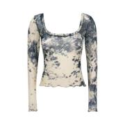 Roberto Cavalli Appaloosa Print Mesh Top Multicolor, Dam