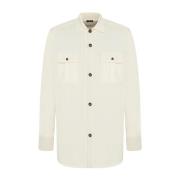 Kiton Kashmir Skjortjacka i Mjölkvit Stickad Beige, Herr