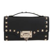 Valentino Garavani Svart Studded Chain Plånbok Väska Black, Dam