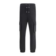 Balmain Cargo Ficka Bomull Jogger Sweatpants Black, Herr